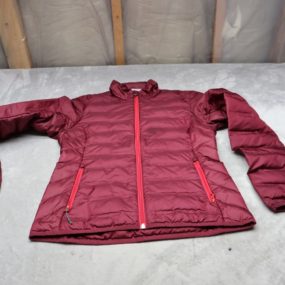Columbia‎ Down Jacket Women XS Red Insulated Quilted Power Lite Full Zip Puffer